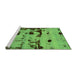 Sideview of Machine Washable Persian Green Bohemian Area Rugs, wshabs5639grn