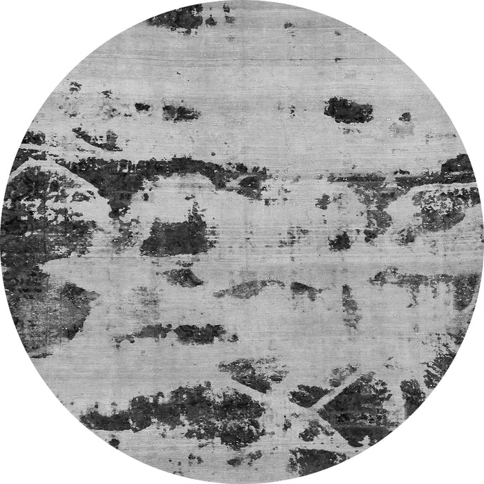 Round Machine Washable Persian Gray Bohemian Rug, wshabs5639gry