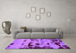 Machine Washable Persian Purple Bohemian Area Rugs in a Living Room, wshabs5639pur