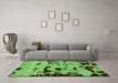 Machine Washable Persian Green Bohemian Area Rugs in a Living Room,, wshabs5639grn