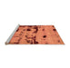 Sideview of Machine Washable Persian Orange Bohemian Area Rugs, wshabs5639org