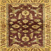 Square Abstract Saffron Red Oriental Rug, abs563