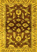 Machine Washable Oriental Yellow Traditional Rug, wshabs563yw