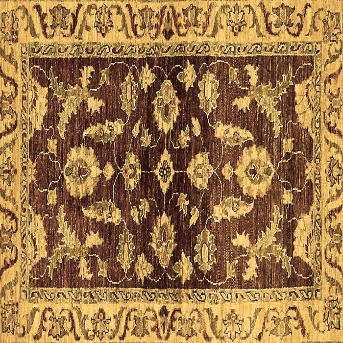 Square Machine Washable Oriental Brown Traditional Rug, wshabs563brn