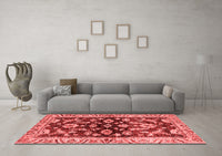 Machine Washable Oriental Red Traditional Rug, wshabs563red