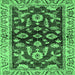 Square Oriental Emerald Green Traditional Rug, abs563emgrn