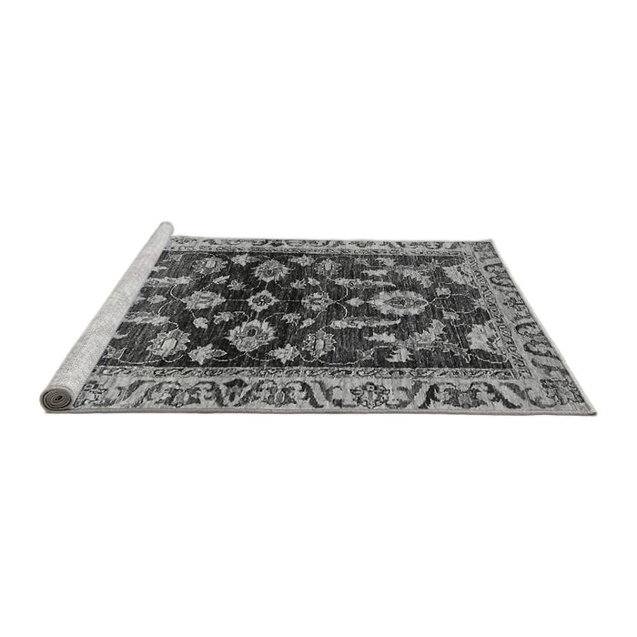 Sideview of Machine Washable Oriental Gray Traditional Rug, wshabs563gry