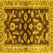 Square Oriental Yellow Traditional Rug, abs563yw