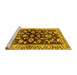 Sideview of Machine Washable Oriental Yellow Traditional Rug, wshabs563yw