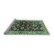 Sideview of Machine Washable Oriental Light Blue Traditional Rug, wshabs563lblu