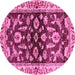 Round Oriental Pink Traditional Rug, abs563pnk