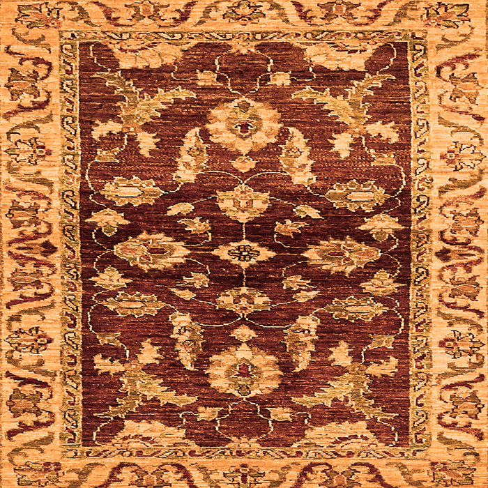 Square Oriental Orange Traditional Rug, abs563org