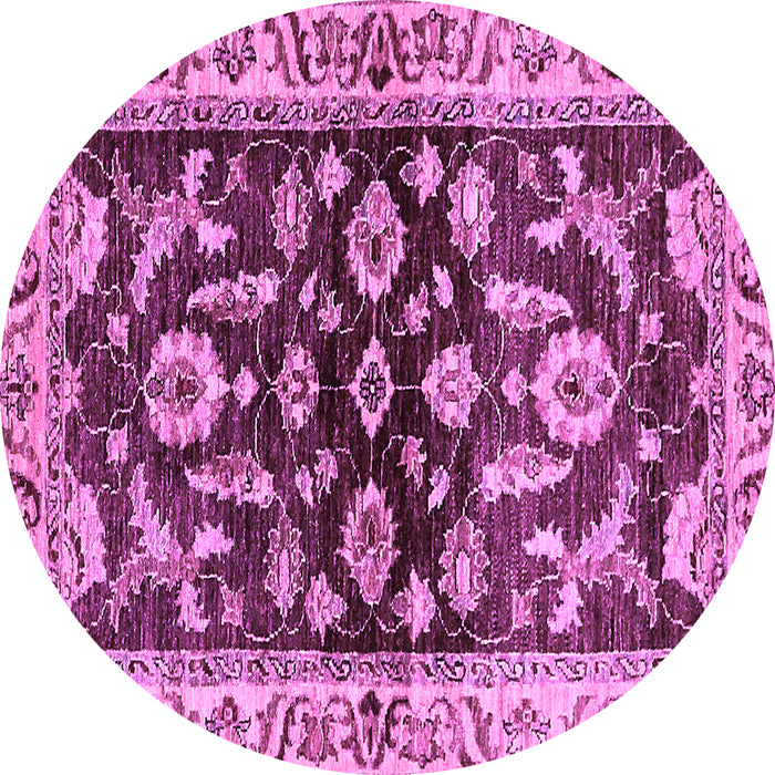 Round Oriental Purple Traditional Rug, abs563pur