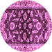 Round Oriental Purple Traditional Rug, abs563pur