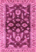 Machine Washable Oriental Pink Traditional Rug, wshabs563pnk