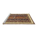 Sideview of Machine Washable Abstract Red Brown Rug, wshabs564