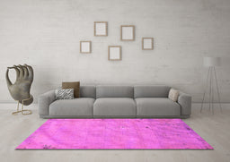 Machine Washable Abstract Purple Modern Area Rugs in a Living Room, wshabs5640pur