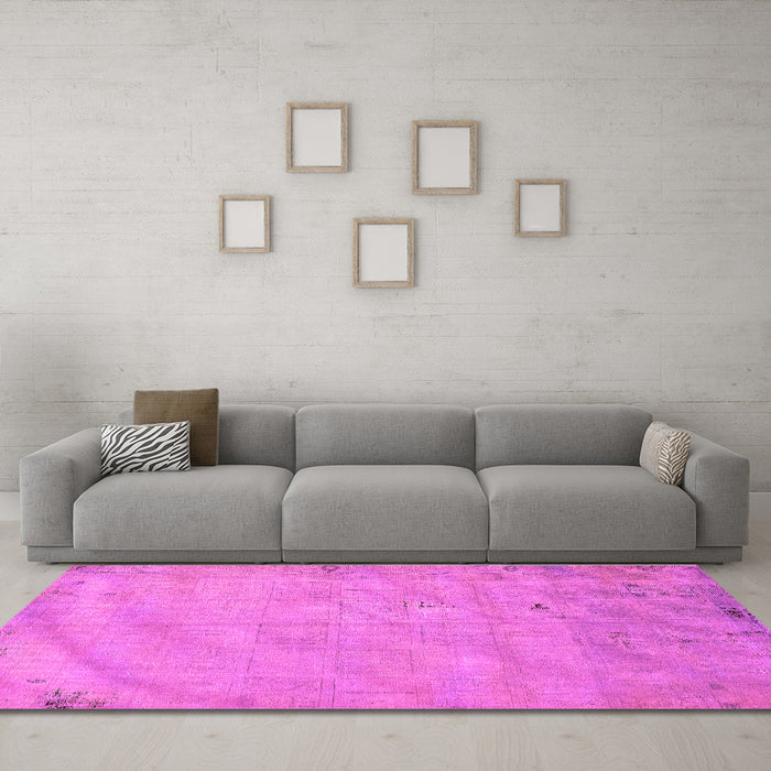 Machine Washable Abstract Purple Modern Area Rugs in a Living Room, wshabs5640pur