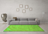 Machine Washable Abstract Green Modern Rug, wshabs5640grn