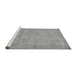 Sideview of Machine Washable Abstract Gray Modern Rug, wshabs5640gry