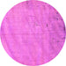 Round Abstract Purple Modern Rug, abs5640pur