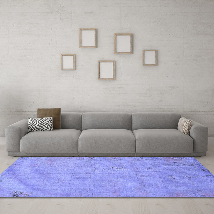 Machine Washable Abstract Blue Modern Rug in a Living Room, wshabs5640blu