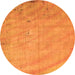 Round Abstract Orange Modern Rug, abs5640org