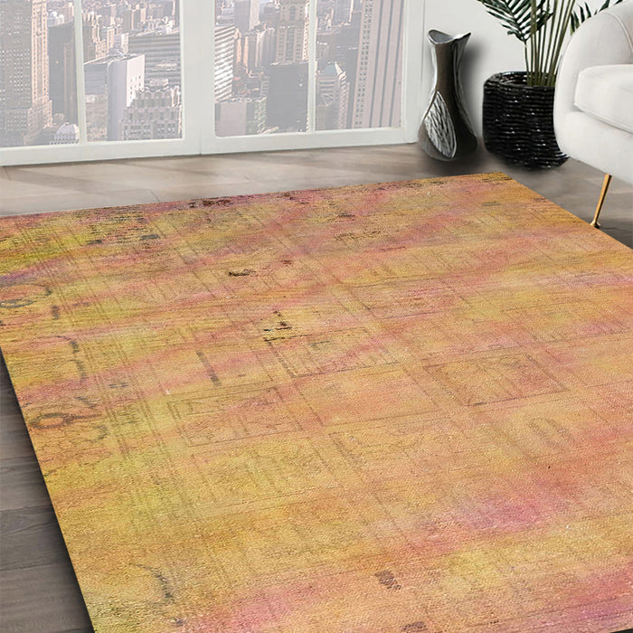Machine Washable Abstract Orange Rug in a Family Room, wshabs5640