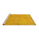 Sideview of Machine Washable Abstract Yellow Modern Rug, wshabs5640yw