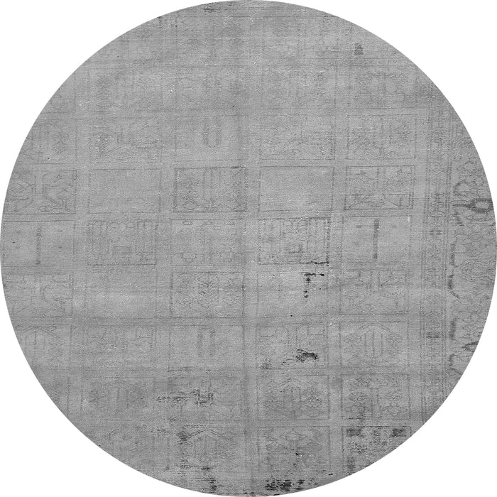 Round Machine Washable Abstract Gray Modern Rug, wshabs5640gry