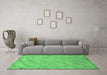 Machine Washable Abstract Emerald Green Modern Area Rugs in a Living Room,, wshabs5640emgrn