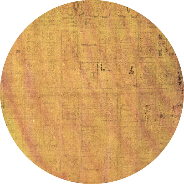 Round Abstract Brown Modern Rug, abs5640brn