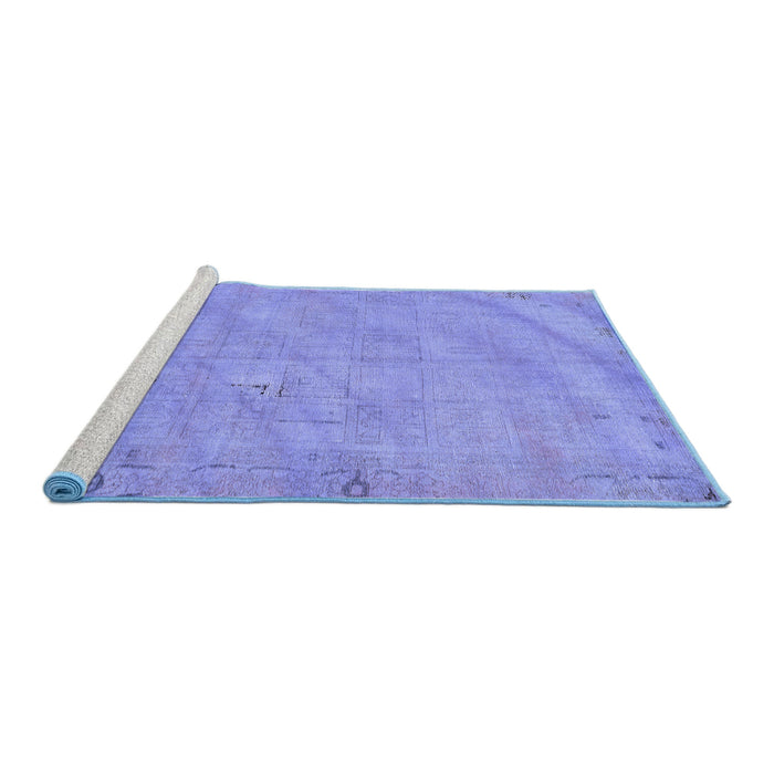 Sideview of Machine Washable Abstract Blue Modern Rug, wshabs5640blu