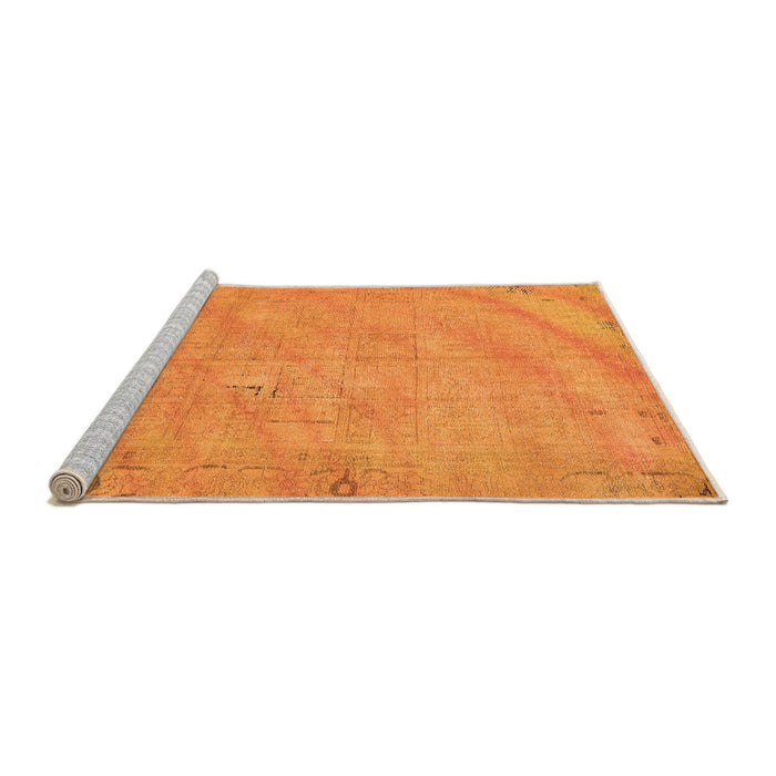 Sideview of Machine Washable Abstract Orange Modern Area Rugs, wshabs5640org