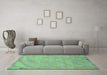 Machine Washable Abstract Turquoise Modern Area Rugs in a Living Room,, wshabs5640turq