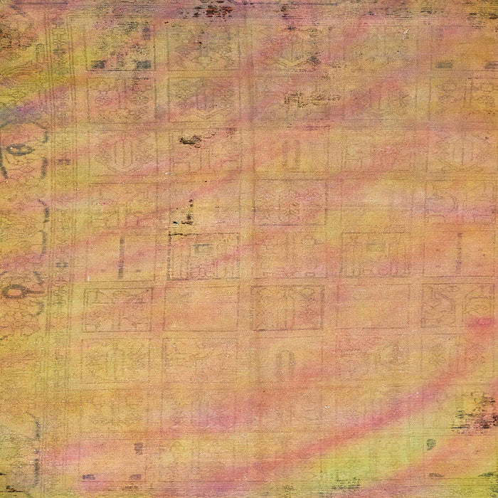 Square Machine Washable Abstract Orange Rug, wshabs5640