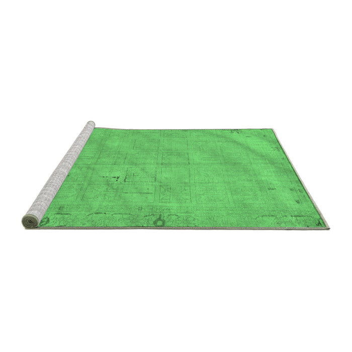 Sideview of Machine Washable Abstract Emerald Green Modern Area Rugs, wshabs5640emgrn