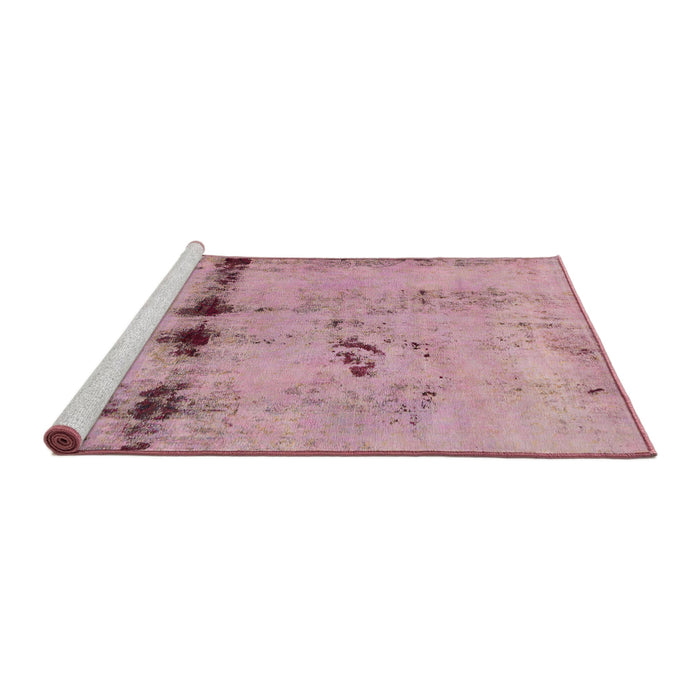 Sideview of Machine Washable Abstract Purple Pink Rug, wshabs5641