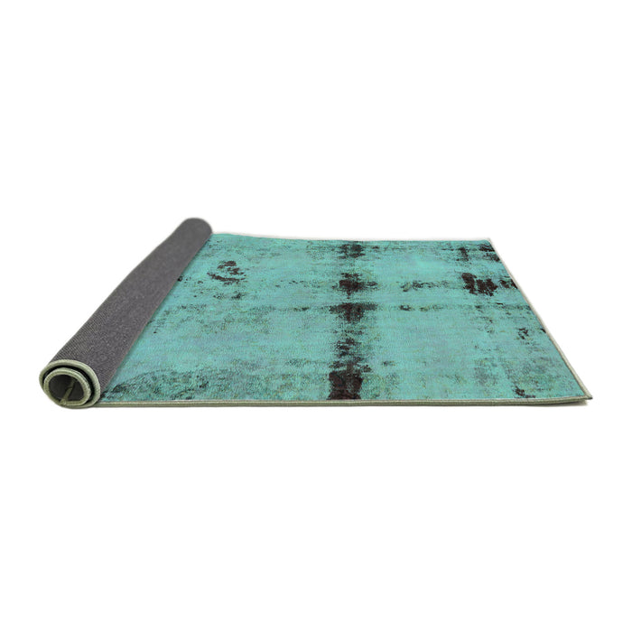 Sideview of Abstract Turquoise Modern Rug, abs5641turq