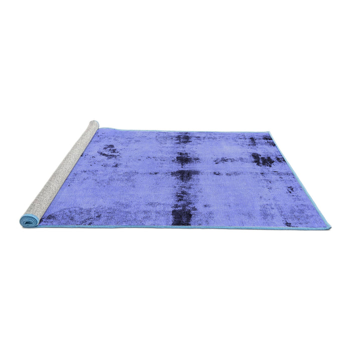 Sideview of Machine Washable Abstract Blue Modern Rug, wshabs5641blu
