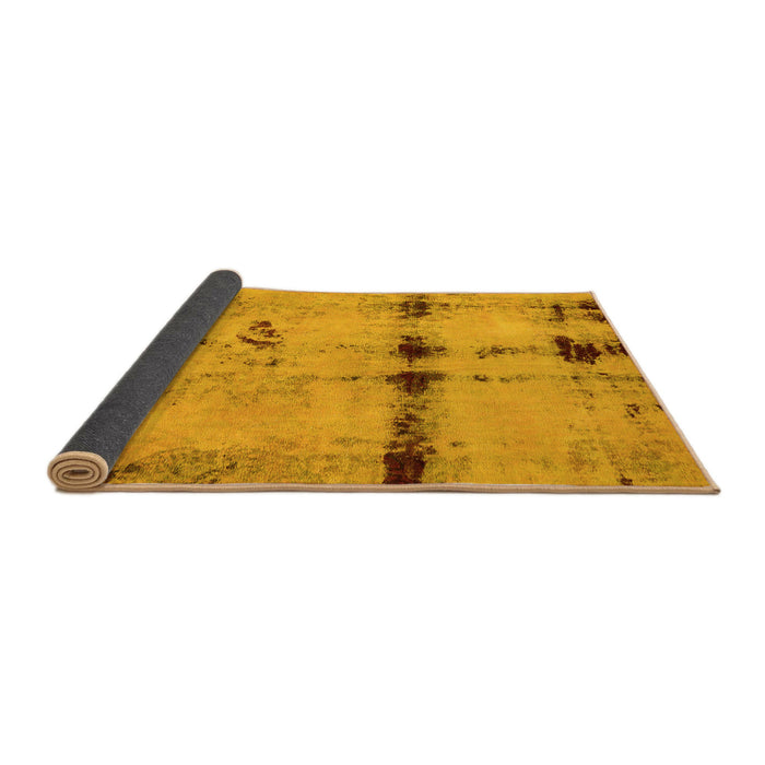 Sideview of Abstract Yellow Modern Rug, abs5641yw