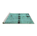 Sideview of Machine Washable Abstract Turquoise Modern Area Rugs, wshabs5641turq