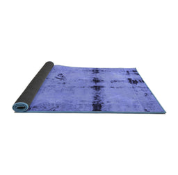 Sideview of Abstract Blue Modern Rug, abs5641blu