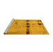 Sideview of Machine Washable Abstract Yellow Modern Rug, wshabs5641yw