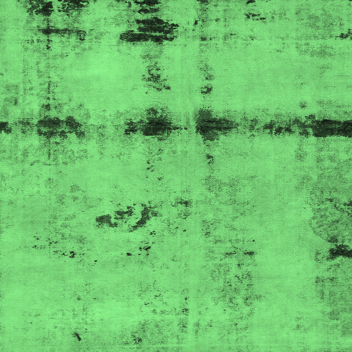 Square Machine Washable Abstract Emerald Green Modern Area Rugs, wshabs5641emgrn