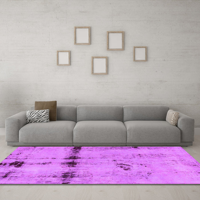 Machine Washable Abstract Purple Modern Area Rugs in a Living Room, wshabs5641pur