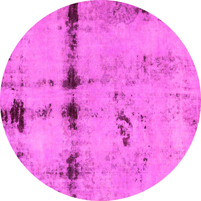 Round Abstract Pink Modern Rug, abs5641pnk