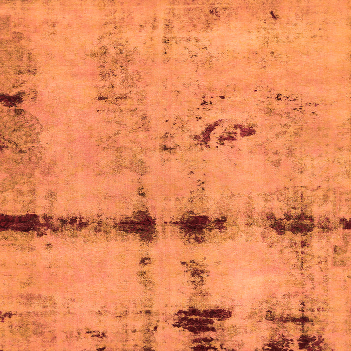 Square Machine Washable Abstract Orange Modern Area Rugs, wshabs5641org