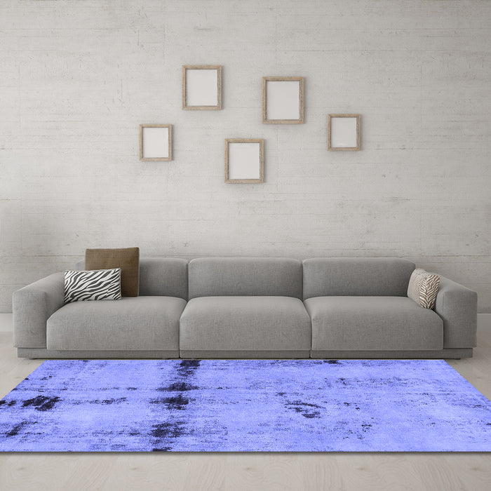 Machine Washable Abstract Blue Modern Rug in a Living Room, wshabs5641blu