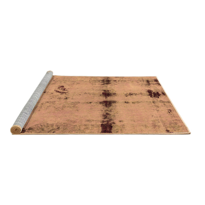 Sideview of Machine Washable Abstract Brown Modern Rug, wshabs5641brn